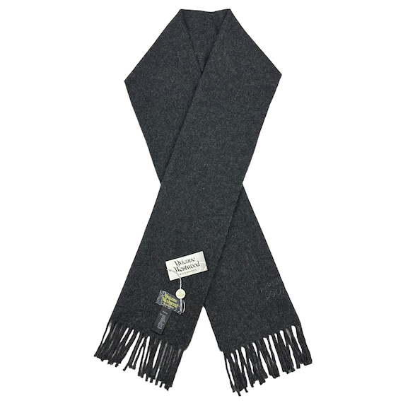 Vivienne Westwood WOOL100% MUFFLER NAVY（P-K402） Vivienne Westwood K402 WOOL100% MUFFLER MADE IN ITALY 完璧な