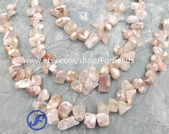 Top Drilled Natural Pink Sakura Agate Nugget Beads,Gemstone Graduated Pendants Necklaces Jewelry Making
