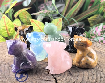 1.5inch Koala Figurine Desk Decor,Carved Gemstone Reiki Quartz Animal Statue Home Decoration Gifts