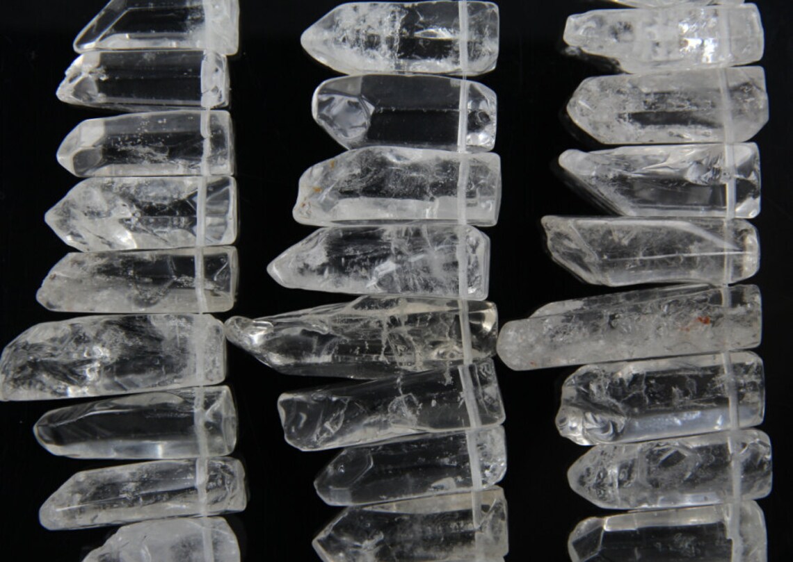 Approx 33pcs Raw clear cloudy quartz crystal point polished Etsy