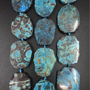 New Arrival!!!Blue Brown Jasper Freeform Slab Nuggets,Large size Colorful Raw Ocean Agate Flat Slice Loose bead,Charms Pendant Necklaces