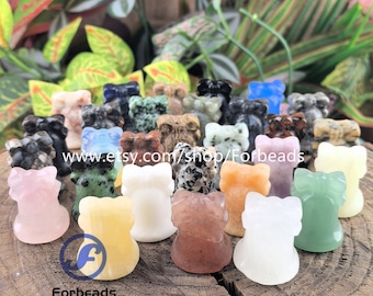1.2" Carved Bell Gemstone Statue Home Desk Decoration,Healing Crystal Figurine Christmas Decor Gifts