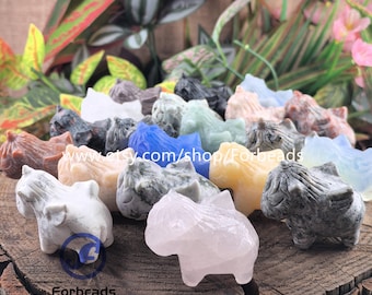 1.8" Unicorn Statue Home Decoration,Carved Gemstone Figurine,Crystal Animal Office Decor Gifts
