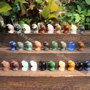 1.2 Inch Gemstone Carved Bird Statue Crafts Home Decoration Healing Crystal Mini Raven Figurine,Lovely Quartz Animal Eagle Sculpture Gifts