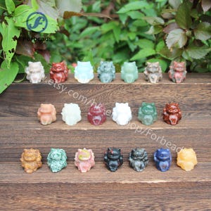 1.2&quot; Cute Fox Statues Hand Carved Home Decor,Gemstone Quartz Mini Nine-tailed Fox Figurine Decoration,Healing Crystal Animal Crafts Gifts