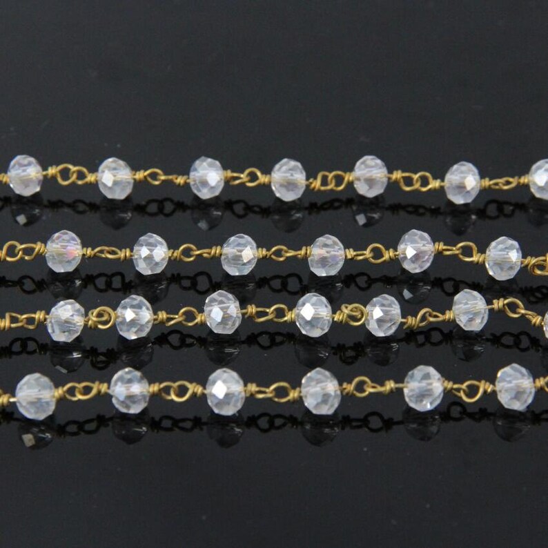 AB Clear Crystal Glass beads Rosary 