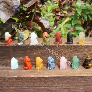 1&quot; Mini Wolf Statues,Reiki Healing Crystal Obsidian Wolf Figurine Home Decoration,Natural Gemstone Quartz Animal Carved Spirit Totem Gifts