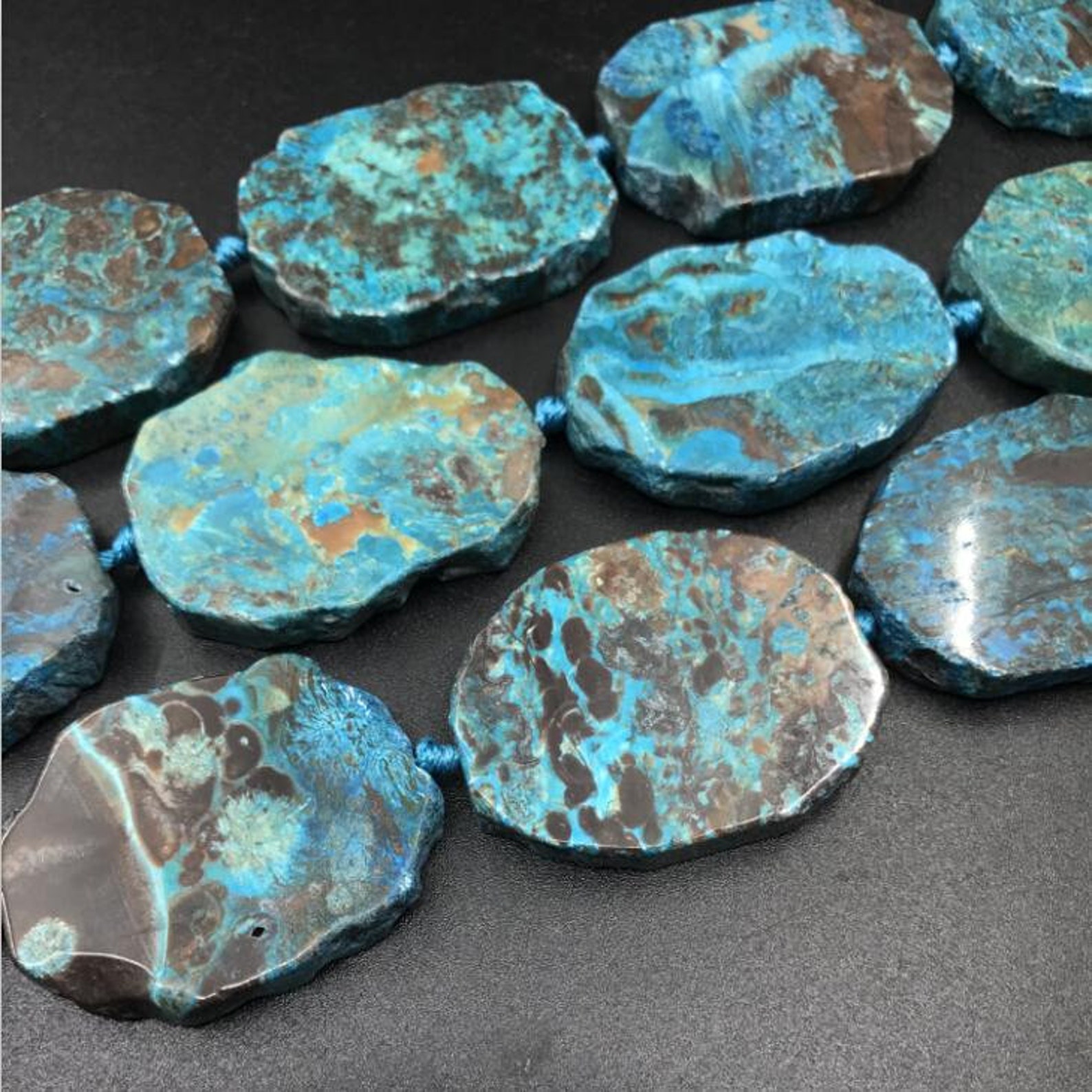 New Arrivalblue Brown Jasper Freeform Slab Nuggetslarge - Etsy