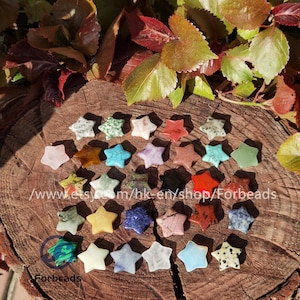 20mm Natural Gemstone Star,Healing Crystal Mini Star Decor Pocket Stone Pendant Making,Reiki Quartz Agate Obsidian Small Star Gifts Jewelry