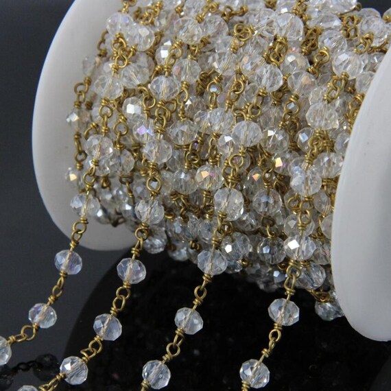 AB Clear Crystal Glass beads Rosary 