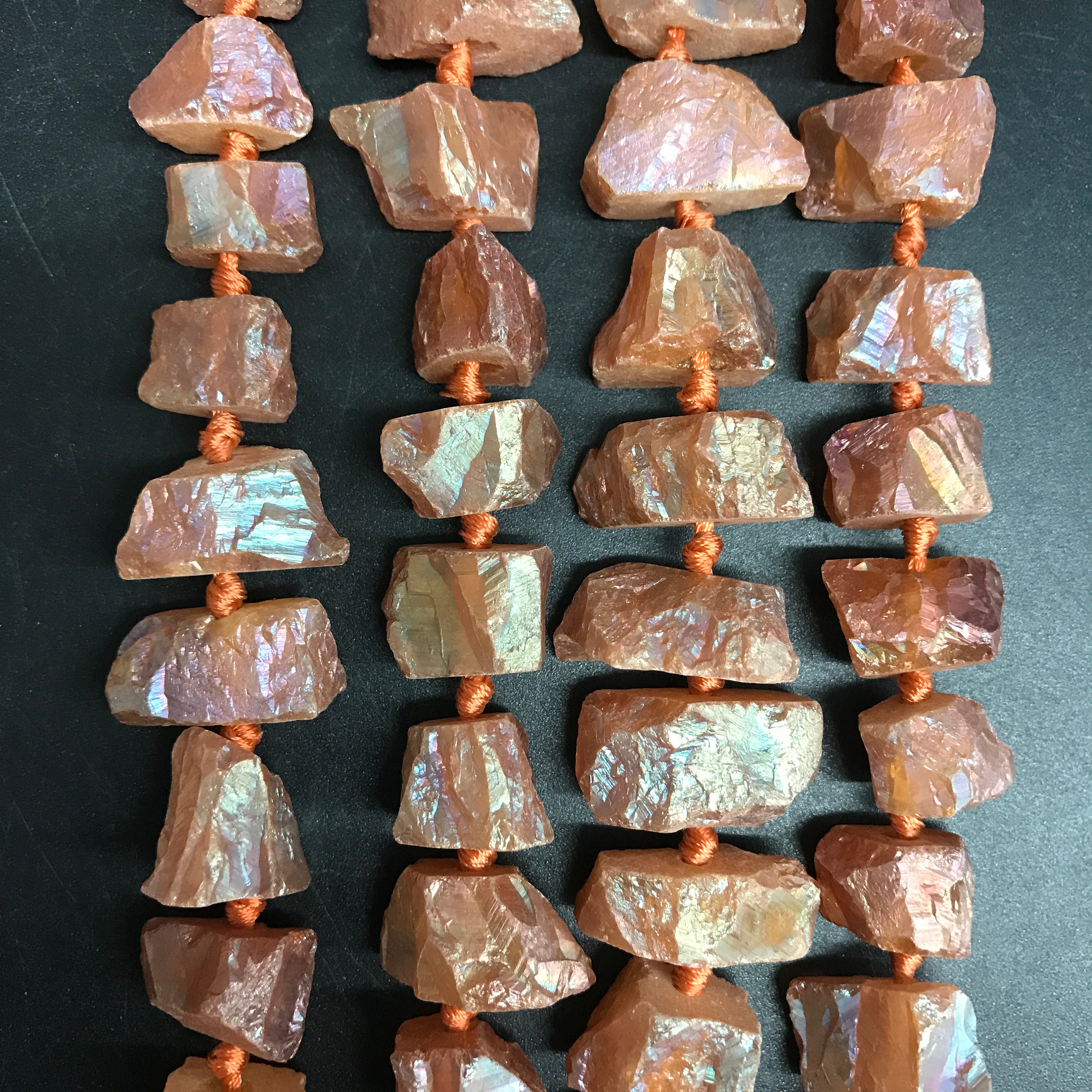 Orange Quartz Druzy Crystal Faceted BeadRough Natural Rock Etsy