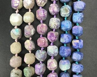 Natural Agate Faceted Cylinder Shaped,Mixed colors Dragon Vein Agate Nugget,Used for Pendant Necklaces Bracelet Earring Ring Jewelry Making