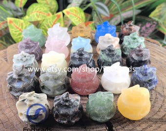 1inches Carved Gemstone Pumpkin Skull Figurine Halloween Gifts,Healing Crystal Statue Home Desk Decor