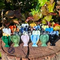 1.5" Natural Gemstones Angel Figurine Home Decor,Carved Crystal Prayer Angel Statues,Obsidian Amethyst Jasper Pocket Angels Ornament Crafts product logo