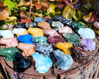 1.6" Healing Crystal Frog Statue Crafts Home Decoration Quartz Gemstone Carved Cute Tree Frog Figurine,Lovely Animal Sculpture Gift for Her