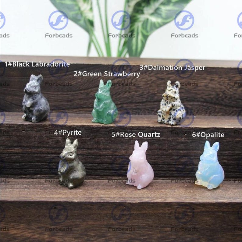 Pyrite Rabbit Hand Carved Gemstone Rabbit Statue, Healing Crystal Animal Gift (1.5 ...