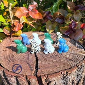 Carved Gemstone Wolf Figurine, Aventurine, Turquoise, Jasper, Animal Totem