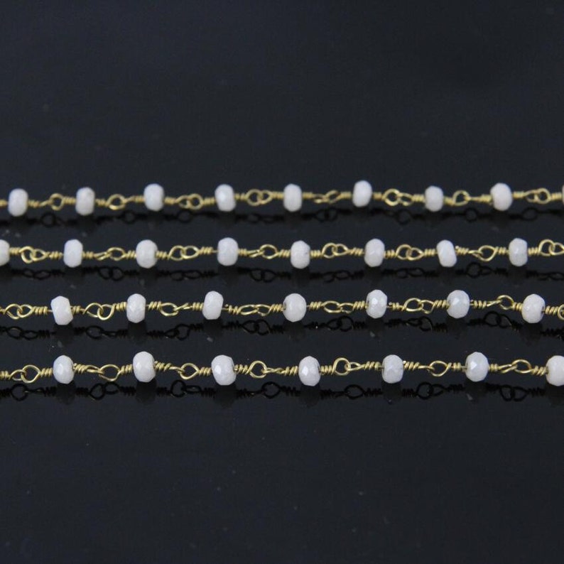 Yellow Malaysia Jade Faceted beads Rosary Chain,Brass Wire Wrapped Jasper Rondelle Chains Fashion necklace sweater chain 3x4mm