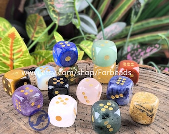 15mm Crystal Dice,Carved Gemstone D6 Dice,Energy Quartz Pocket Stone Decor