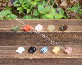 Mini Gemstone Frog Figurine, Crystal Carved Animal Sculpture, 1"