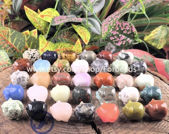 1Inches Mini Pig Figurine,Healing Crystal Gemstone Carved Small Animals Statue Home Decoration