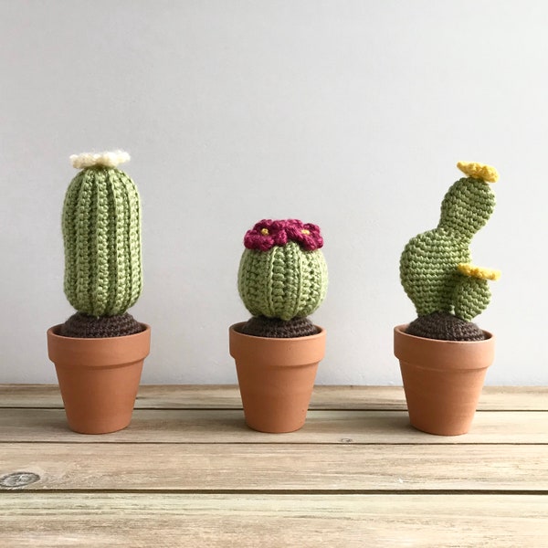 Crochet Cactus---crochet succulents-potted plant-faux plant-gifts-home decor-farmhouse decor-rustic decor