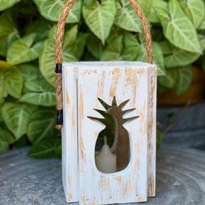 Rustic Pineapple Lantern,Wedding centerpieces,housewarming gift,pineapple lover gift,wedding gift,pineapple lantern,friend gift,best seller White Washed