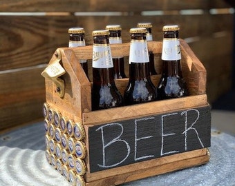 BEST SELLER Beer caddy,Miller Light Beer Bottle Holder,Groomsmen gift,Wedding gift,Fathers day gift,christmas gift,unique gift