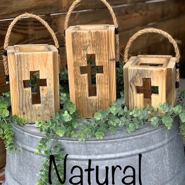 BEST SELLER,3 Rustic Cross Lanterns,Wedding Centerpieces,Wedding gift,Godparent gift,Mothers day gift,Easter decor,Communion centerpieces