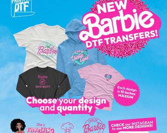 Barbie DTF Transfers Ready to press