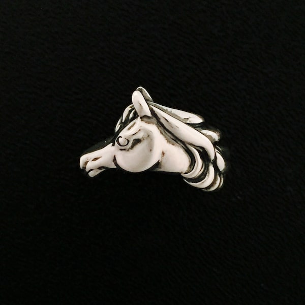 Kabana Equestrian Stallion Horse 925 Sterling Silver Ring Size 8