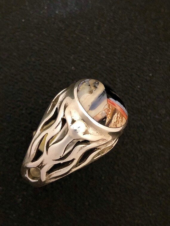 Native American Style Men S Mammoth Sterling Silver Ring Etsy