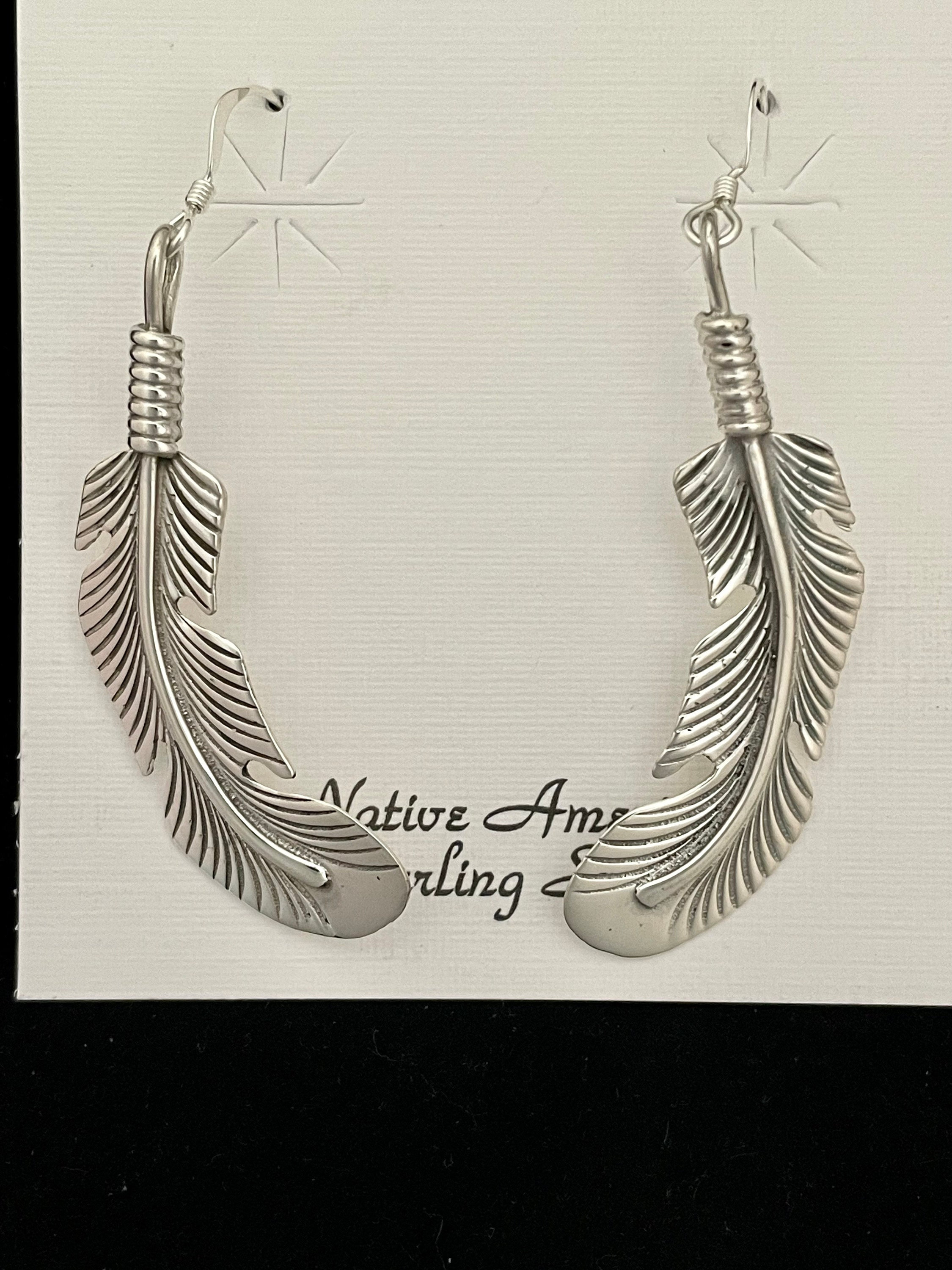 Silver Navajo Handstamped Concho Top Earrings by Louise Joe 3F19R