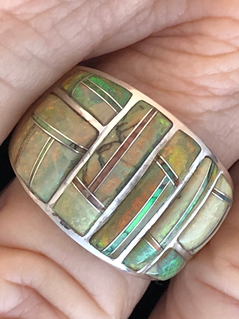 Navajo Style Studio GL Sonoran Gold Turquoise /& Sterling Silver Ring Size 9 Signed