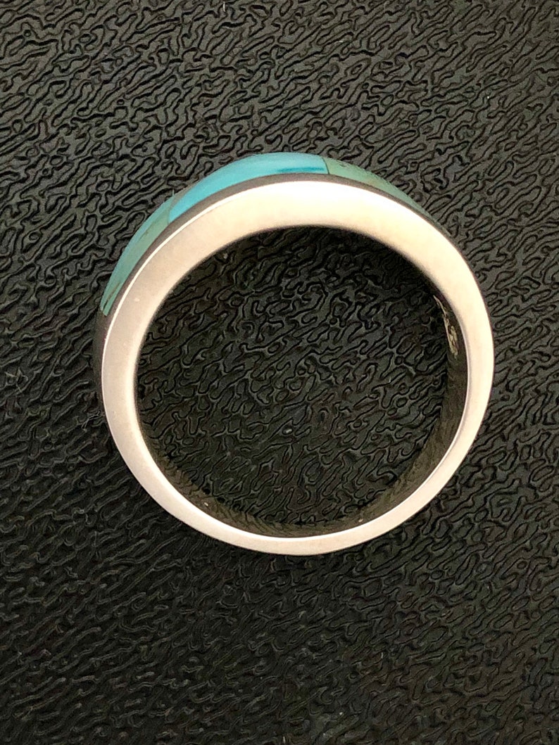 Navajo Style Men/'s Studio GL Mixed Turquoise Sterling Silver Ring Size 11