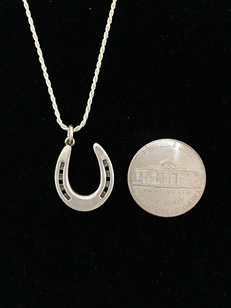 Kabana Equestrian Horseshoe Sterling Silver Necklace 18 USA