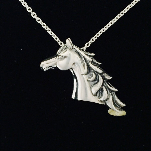 Kabana Equestrian Stallion 925 Sterling Silver Necklace 20"
