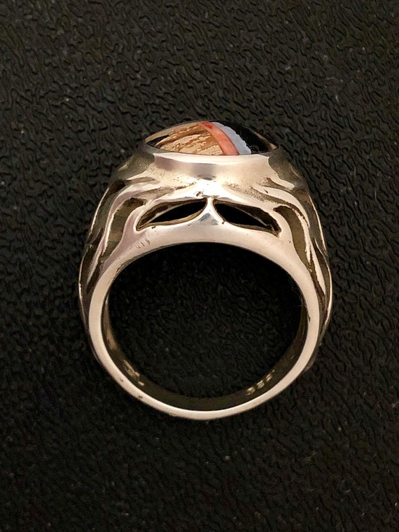Native American Style Men S Mammoth Sterling Silver Ring Etsy