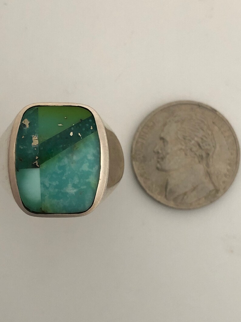 Navajo Style Studio GL Sonoran Gold Turquoise /& Sterling Silver Ring Size 9 Signed