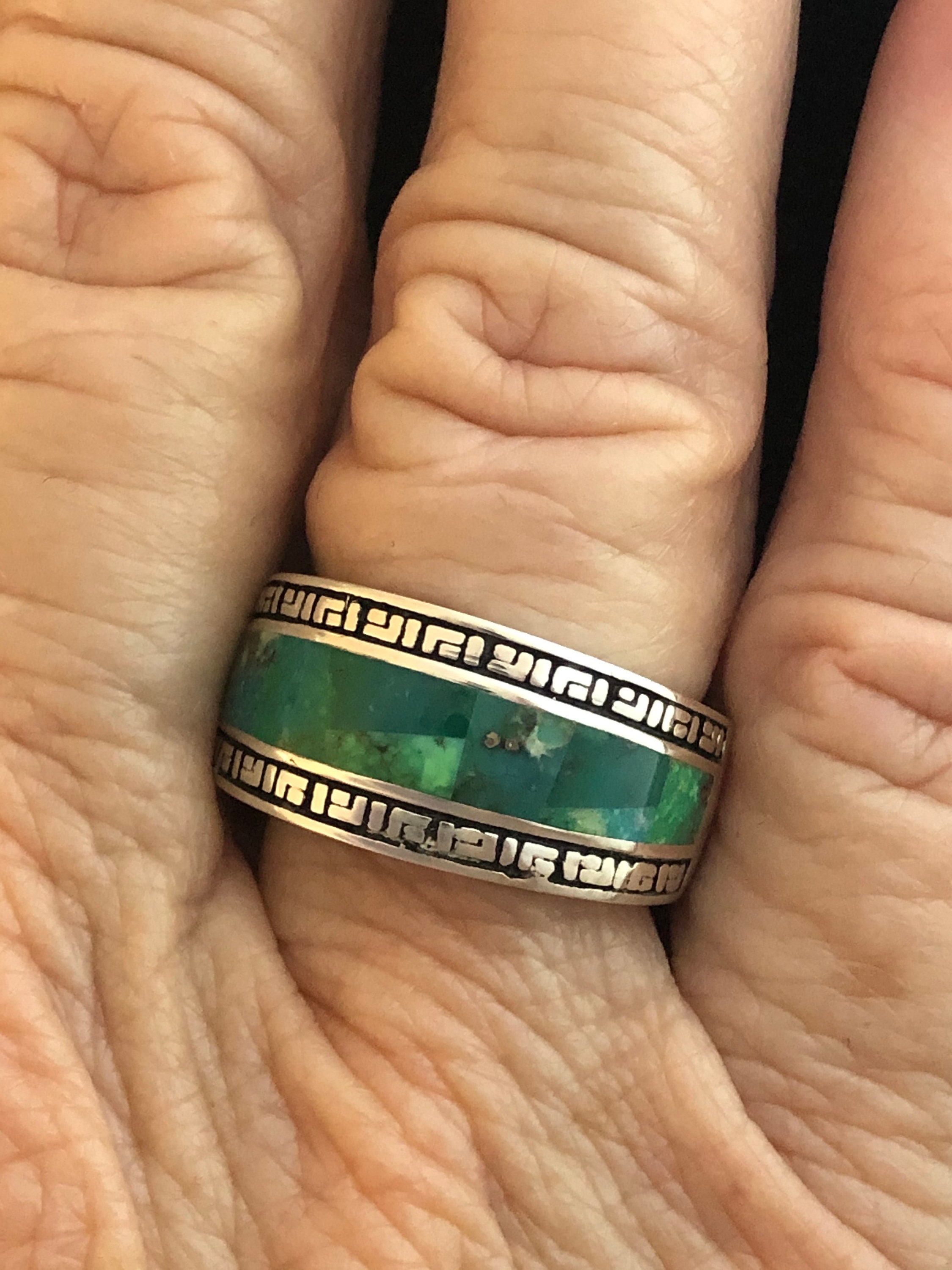 Navajo Style Studio GL Sonoran Gold Turquoise /& Sterling Silver Ring Size 9 Signed