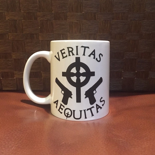 The Boondock Saints "Veritas Aequitas"  *Coffee mug, coffee cup, , funny coffee cup, gift, Christmas  mugs holiday gift