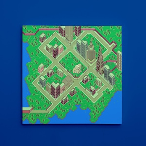 EarthBound, kaart vierzijdig (16" x 16") - canvas wrap print