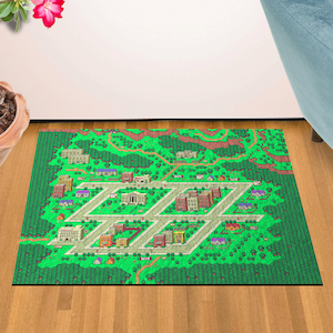 EarthBound, Onett Map 24 x 36 inch deurmat vloerkleed