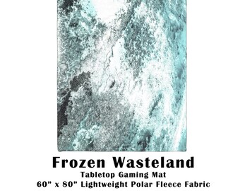 Frozen Wasteland Tabletop Battle Gaming War Mat  60" x 80" Polar Fleece