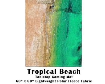 Tropical Beach Battle Gaming War Mat  60" x 80" Polar Fleece