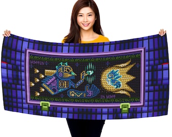 Hidden Palace Prophecy Mural 30" x 60" Microfiber Beach Towel