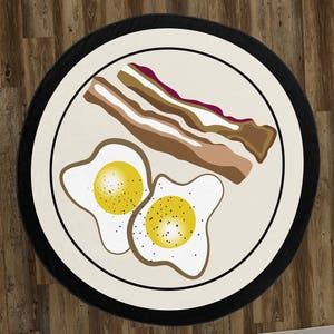 Breakfast 60&quot; Round Microfiber floor RUG