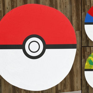 Poke Ball 60&quot; Round Microfiber Towel -OR- Area Rug