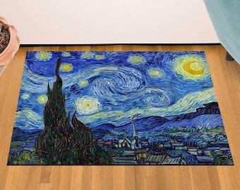 ALAZA Van Gogh Starry Sky Watercolor Non-Slip Area Rug Carpet Doormat for Kitchen Entryway Living Room Bedroom Sofa Bath 1'7 x 3'3 39x 20 ALAZA Van Gogh Starry Sky Watercolor Non-Slip Area Rug Carpet Doormat for Kitchen Entryway Living Room Bedroom Sofa Bath 1'7 x 3'3 39x 20