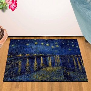 Starry Night Over the Rhone - Door Mat / Area Rug